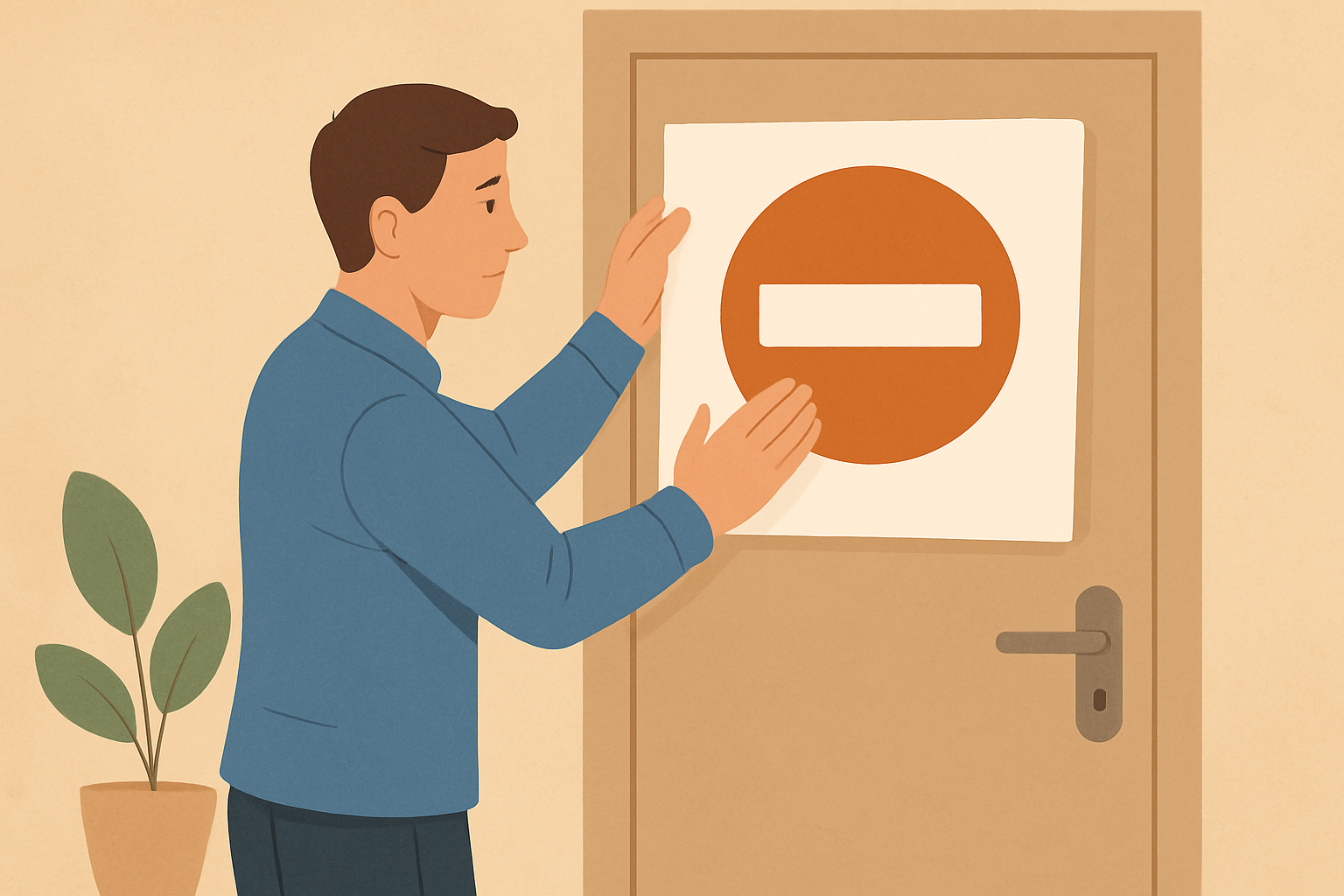 Person vor verschlossenem Spielautomaten mit Sperrsymbol und digitaler Schutzschilddarstellung